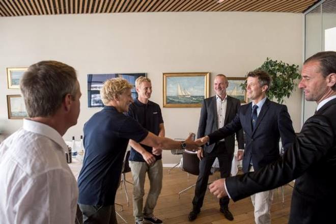 HRH Crown Prince Frderik together with Vestas Wind crew in Cophagen © Team Vestas Wind